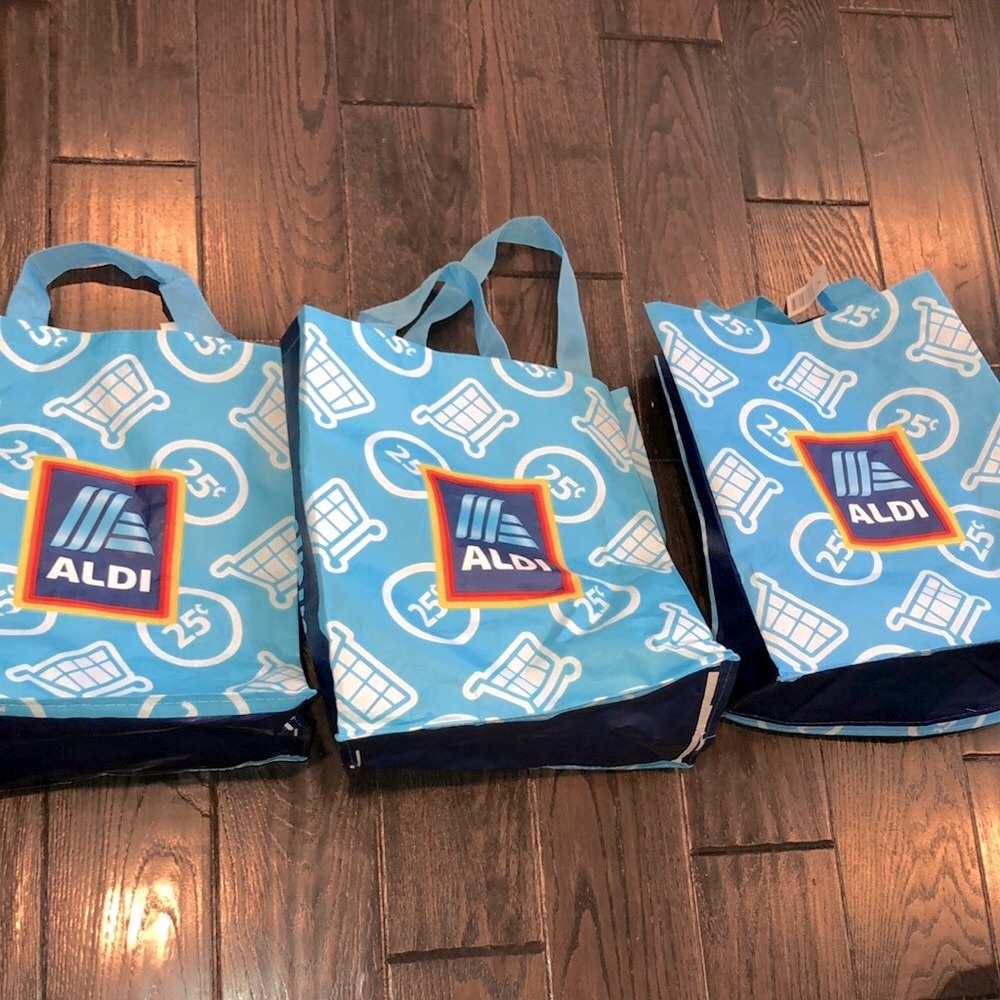 Set of three Aldi reusable bags